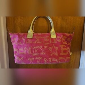 Dooney & Bourke Pink and Gold RARE GRAFFITI Women's Large Satchel/Tote Bag